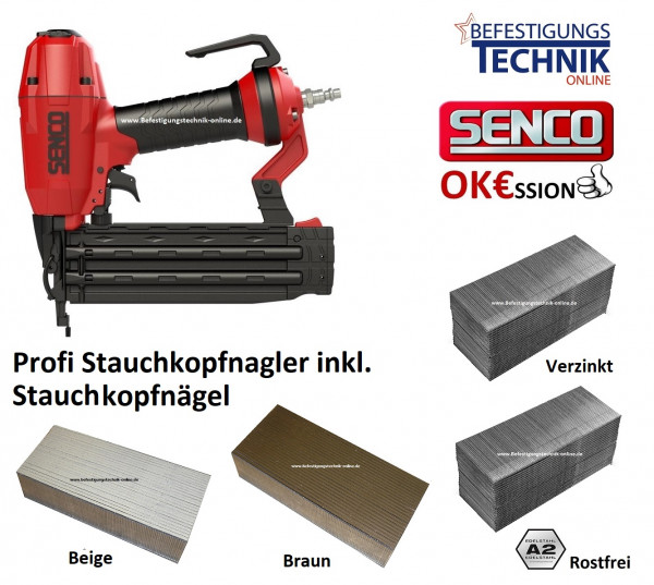 Senco FinishPro18BL 15-50mm Stiftnagler + Stauchkopfnägel Prebena J 2xr-j50 BR-03