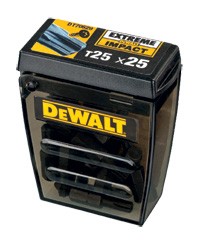 DEWALT Tic Tac Box with 25 pcs EXTREME Impact screwdriver bits TX25 T25 x25mm
