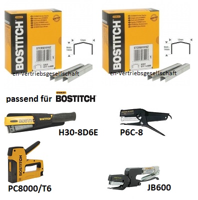 Bostitch STCR5019 10mm Klammern für Tacker PC8000 T6 H30-8 PC2K P6C KL-65 