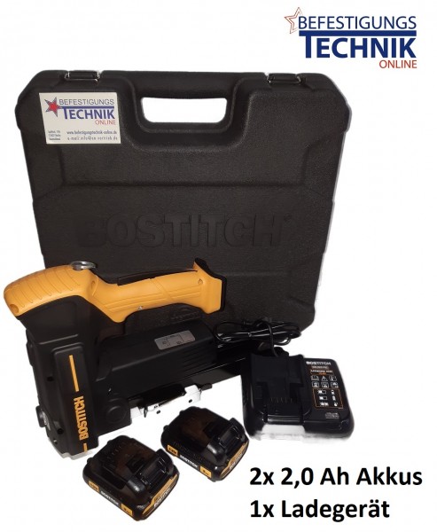 Bostitch DSA-3522-E 18-22mm 2x 2,0Ah Batterie Agrafeuse à fermeture de carton Agrafeuse à fermeture de carton KL-07