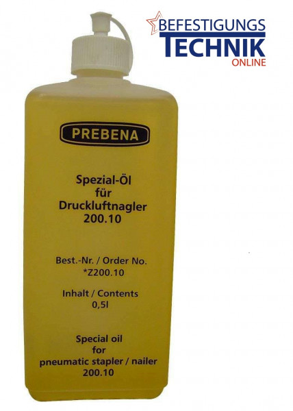 Prebena Spezialöl für Druckluft Nagler Klammergeräte 1/2 Liter Z200.10