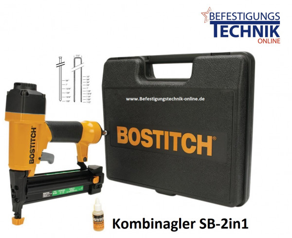 Bostitch Klammergerät SB-2IN1 15-40mm für Prebena E Klammer Nägel J Kombi BR-03 + KL-12