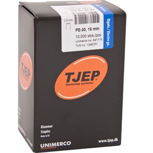 Agrafes Tjep PE-30 16mm galvanisées pour agrafeuse TJEP PE 30/16 Paslode 1000 S30 KL-22.1 10M