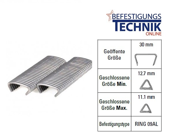 Bostitch Ringklammer RING09AL25 Aluminium für HFP9 KL-98
