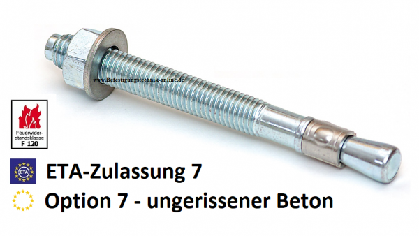 20 Fixanker M12 145/220mm verzinkt Schwerlastanker Bolzenanker ETA-7